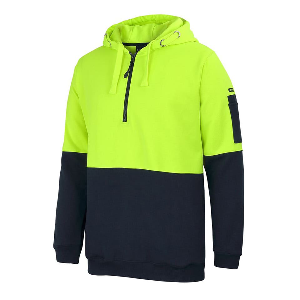 Hi Vis 1/2 Zip Hoodie (JB-6HVHZ)