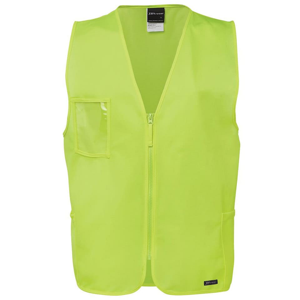 Zip Hi Vis Vest (JB-6HVSZ) - 3 colours available
