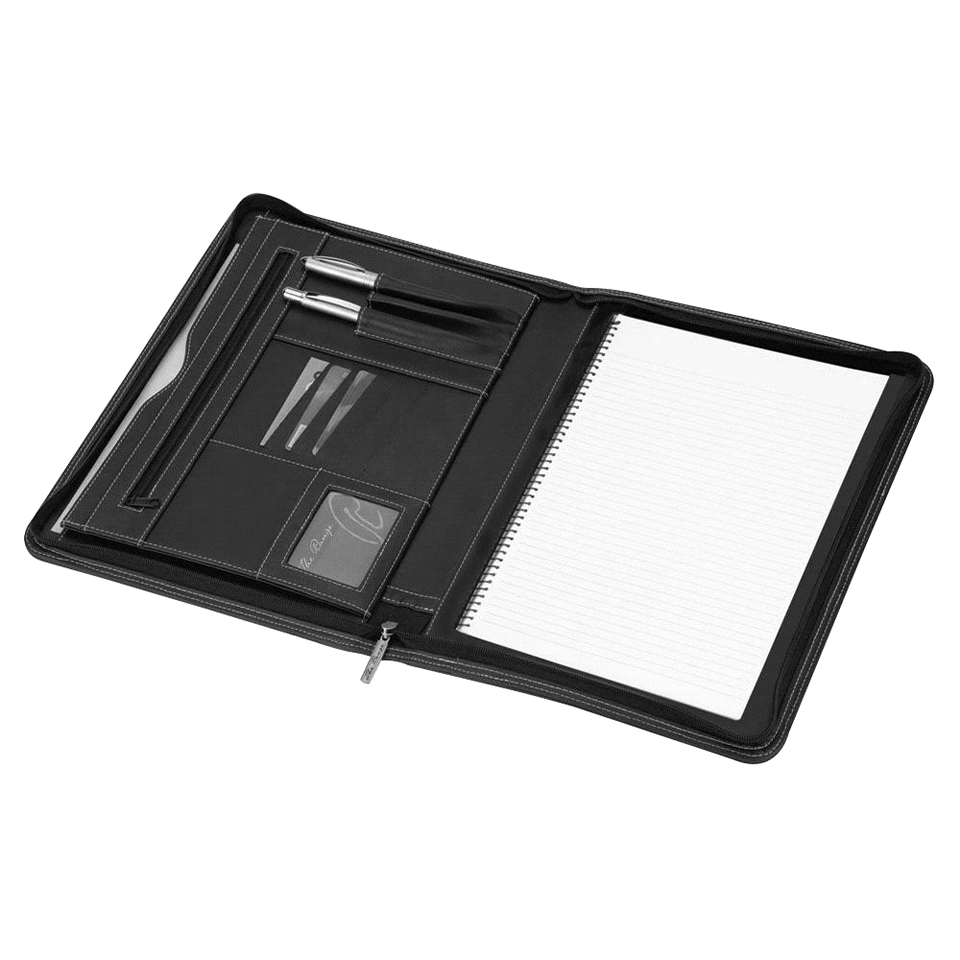 NON-LEATHER: Manchester A4 Imitation Leather Zip Compendium (NT-9078)
